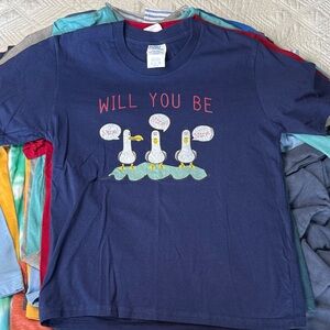 Valentines Be Mine Navy Kids Tee with Seagull Design